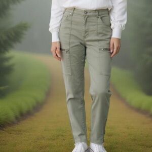 Lila Ryan Ida Gray Cargo Utility Jeans Size 10